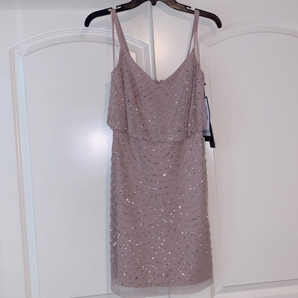 Adrianna Papell sequin dress in mauve size 0